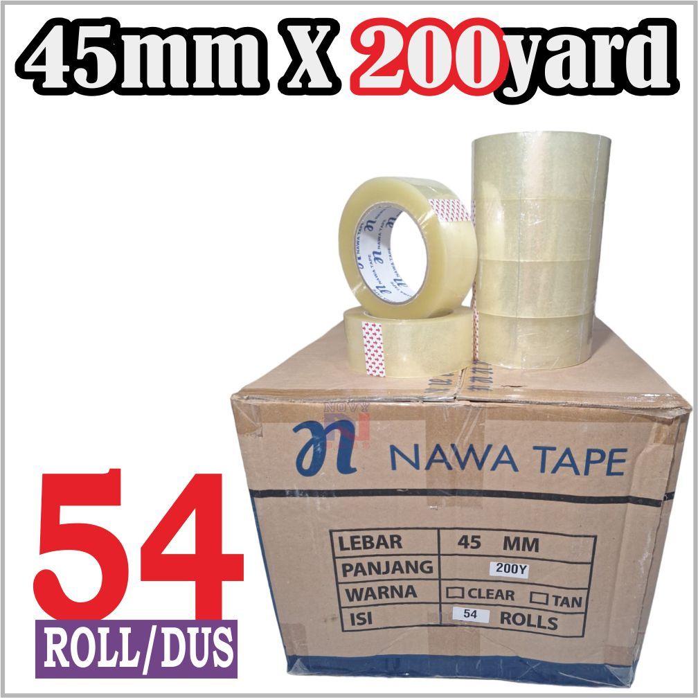 

MURAH GILA! HARGA 1 DUS ISI 9 SLOP = 54 ROLL, LAKBAN BENING & COKLAT 45MM X 200YARD DIJAMIN KUAT & BERKUALITAS