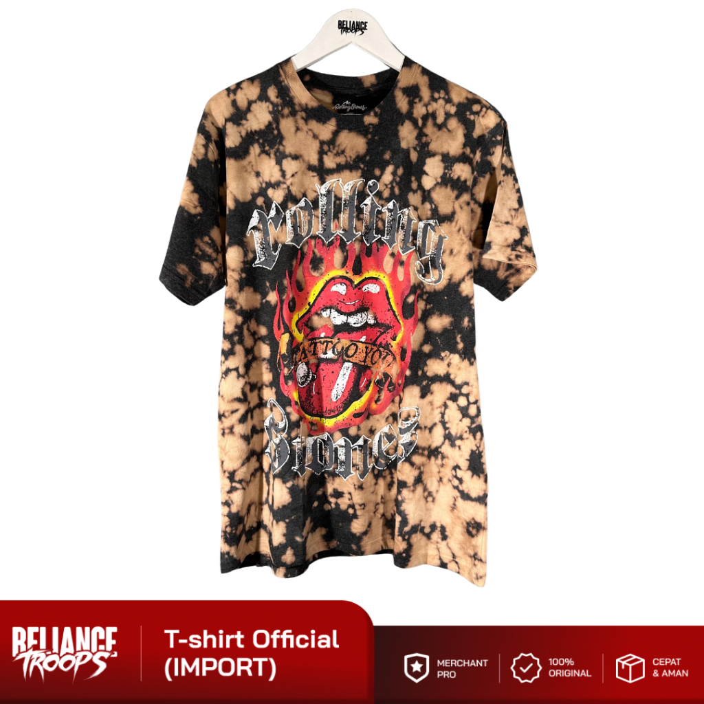 T-shirt Official | Rolling Stones - Tattoo Flames Tie Dye