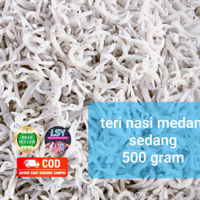 

MEGA SALE ikan asin teri nasi medan size sedang 5gr