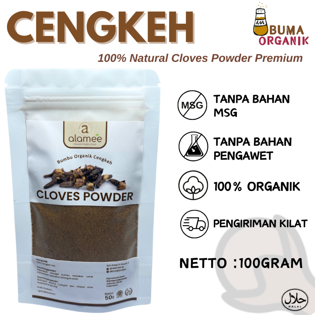 

Cengkeh Bubuk Clove Powder Ground Spice Rempah Rimpang Murni Asli Tanpa Campuran Bumbu Organik 100gram