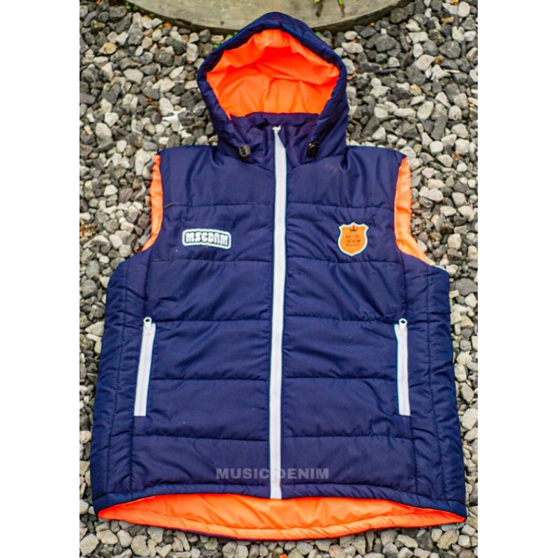 Rompi Kembung (Vest Hoodie) premium, bordir dada kiri dan kanan. Rompi pelindung dada penahan angin 