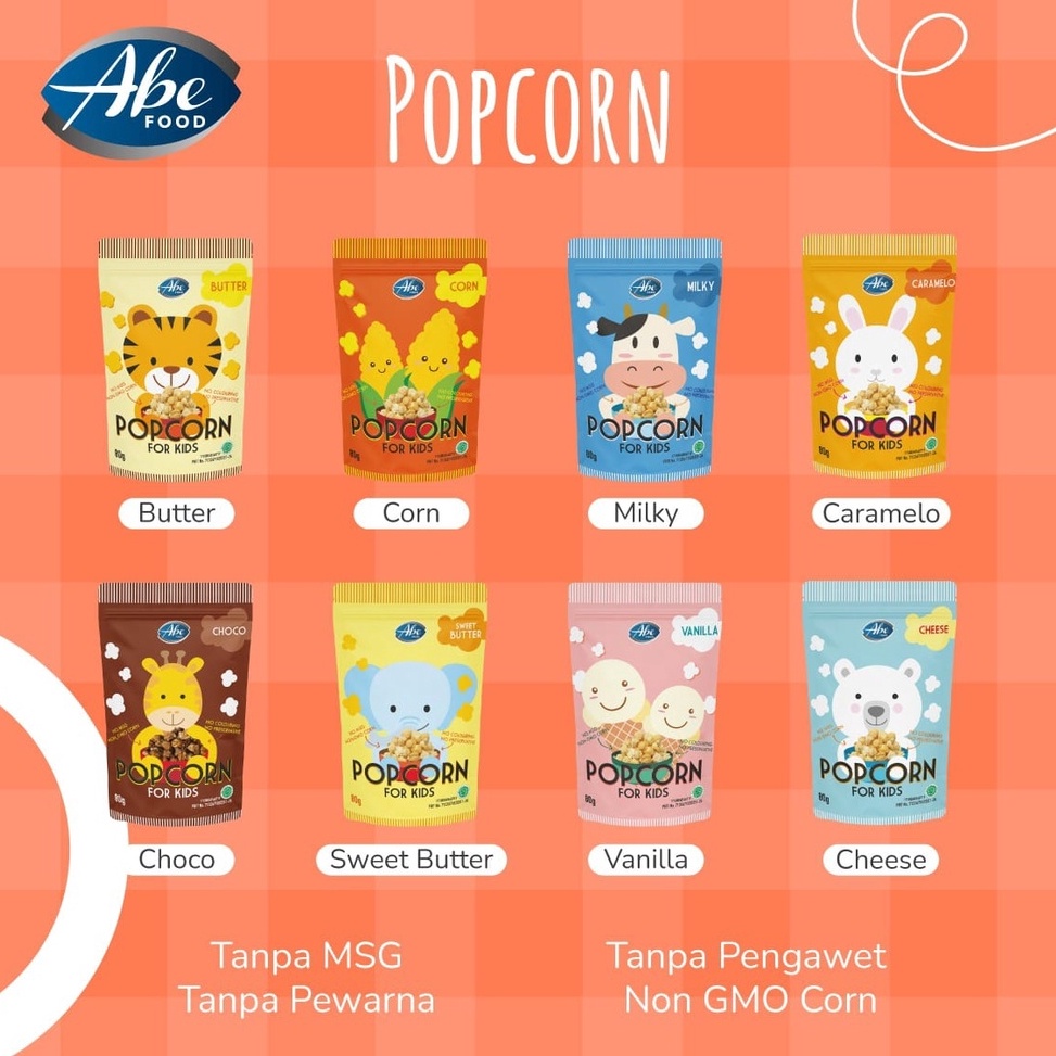 

HEMAT PROMO Abe Food Popcorn For KidsSnack Anak Sehat Cemilan Anak Popcorn Anak