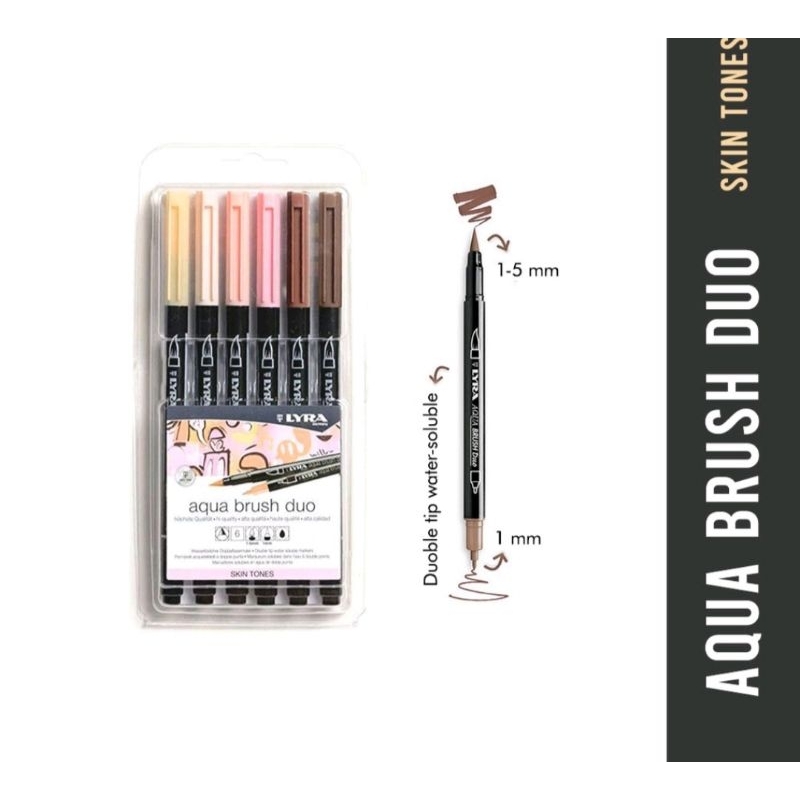 

LYRA Brush Pen | Aqua Brush Duo Set 6 Skin Tones Set