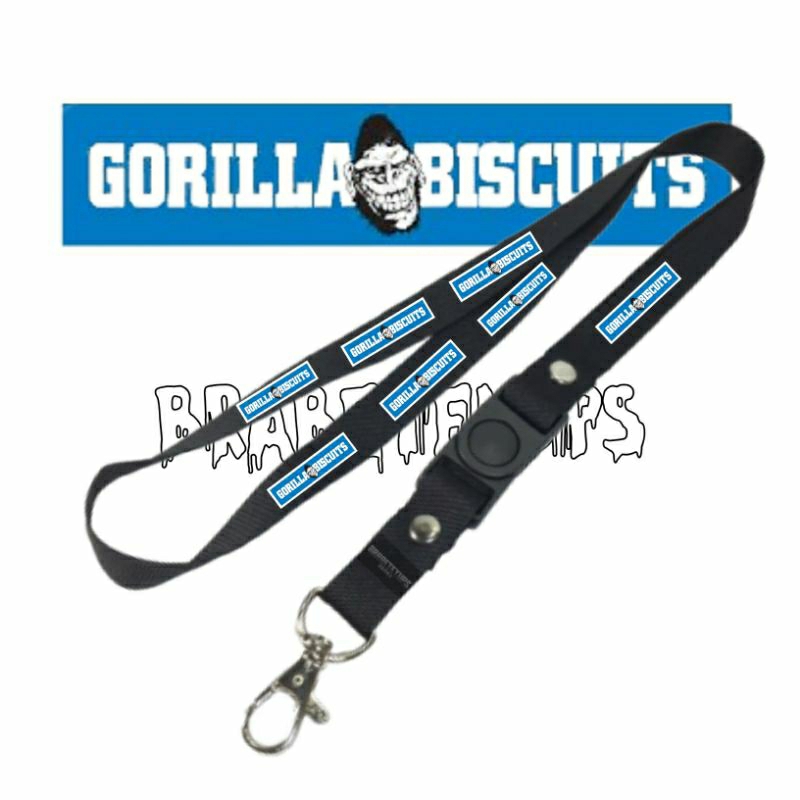 

LANYARD GORILLA BISCUITS / TALI LANYARD ART / LANYARD BAND / GANTUNGAN HANDPHONE NAME TAG KARTU NAMA ID CARD / LANYARD POLOS / LANYARD HITAM