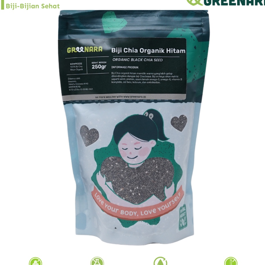 

Ready Stok Greenara Biji Chia Hitam Organik 25gr Organic Black Chia Seed