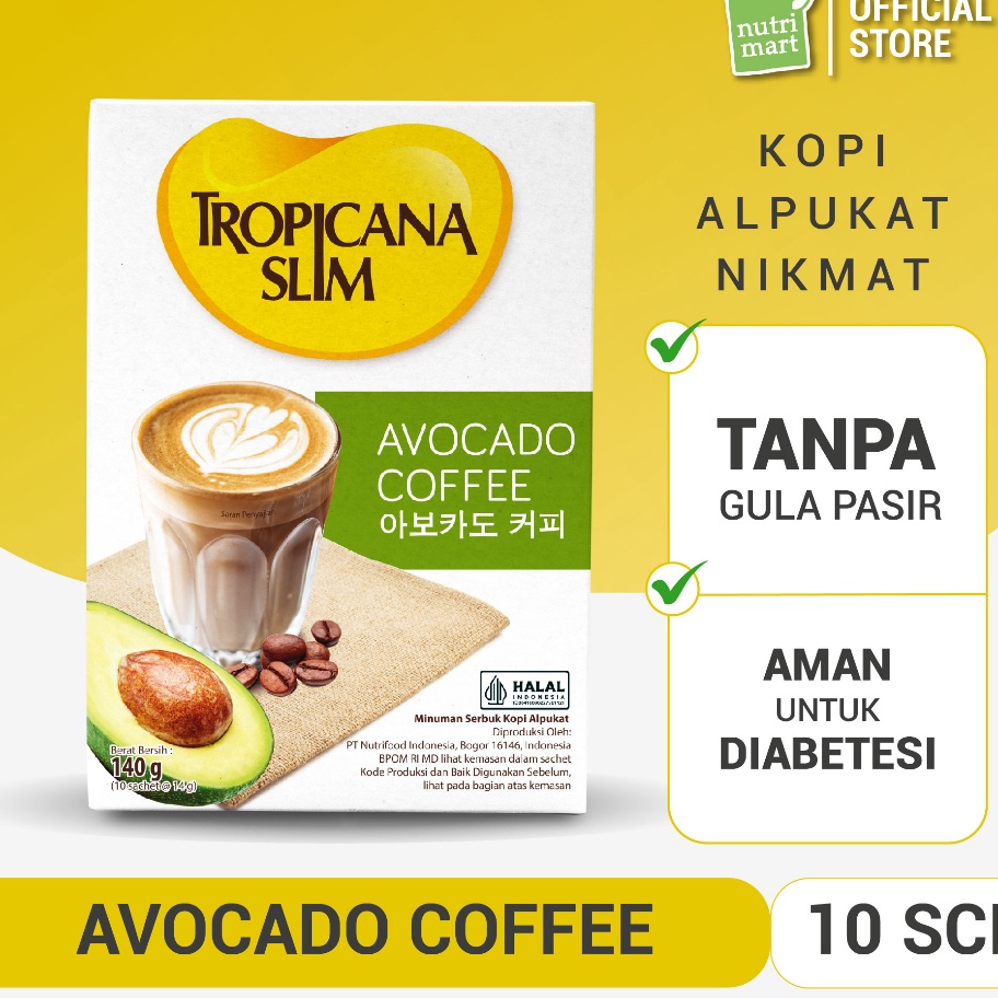 

Terlaku Tropicana Slim Avocado Coffee 1 Sachet Kopi Susu Nikmat Tanpa Gula Pasir