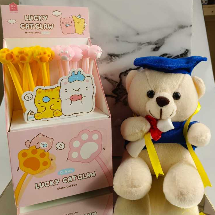 

Shack Gel Pen Lucky Cat Claw / Karaketer Lucu 3D Bisa Goyang