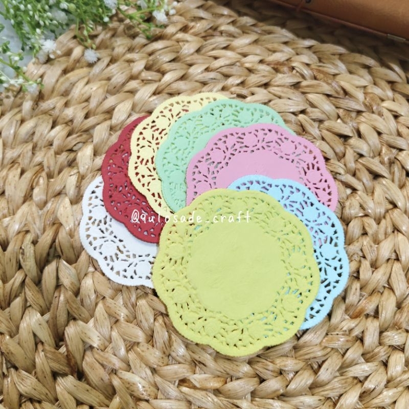 

[QC 03] 20pcs Set Doilies Paper Mix Warna Journal Scarbook Junk Journal Vintage