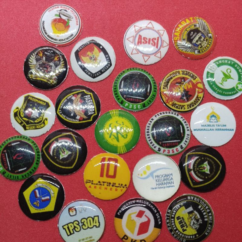 Logo bulat 1,8 cm custom logo