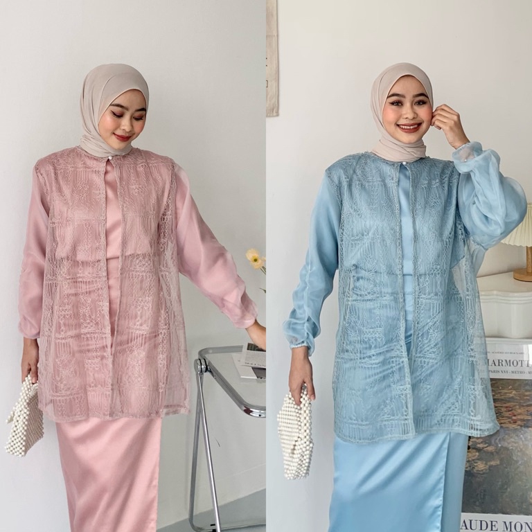 READY STOK  ZALINA Outer Organza  Outer Organza  Outer kondangan by DEZHAF