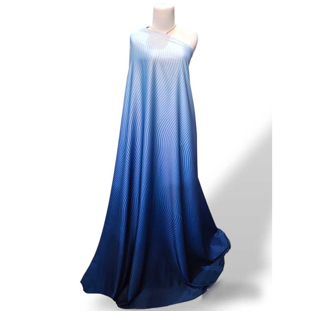 Kain Gradasi Print Bahan Satin Meteran Premium