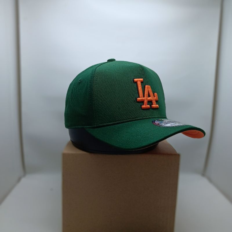 topi premium LA Hijau botol