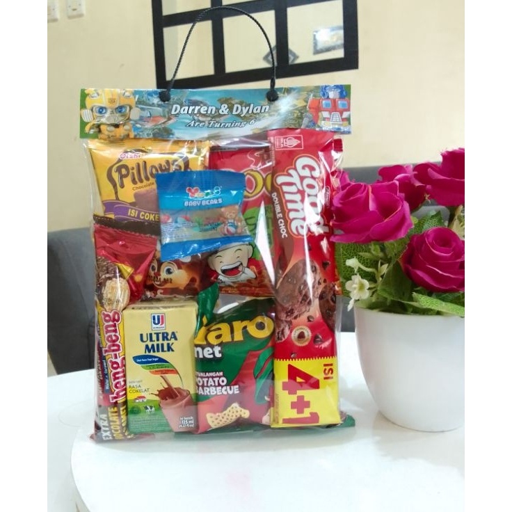 

88 Snack custom nama Snack ulang tahun custom nama hampers anak ulang tahun