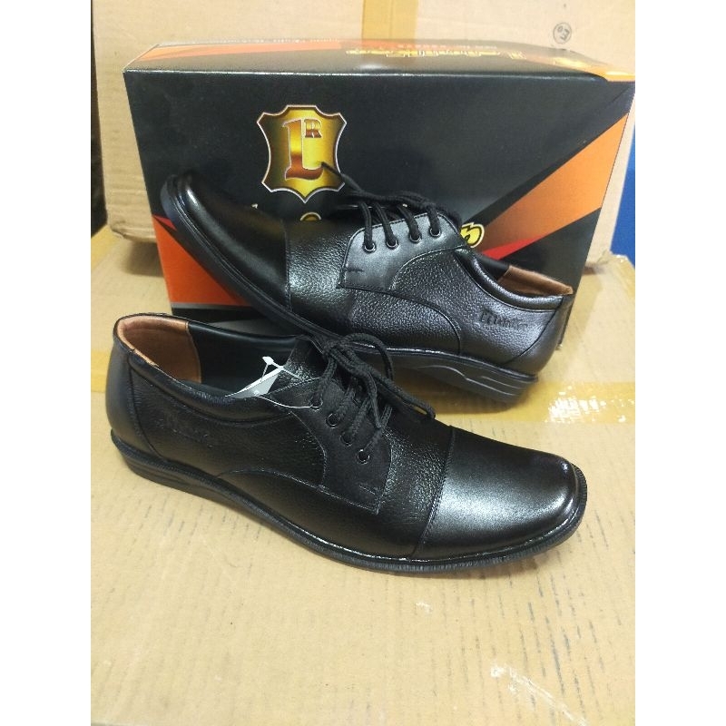 Sepatu pantofel pria tali kulit asli LEINIKER model lancip original