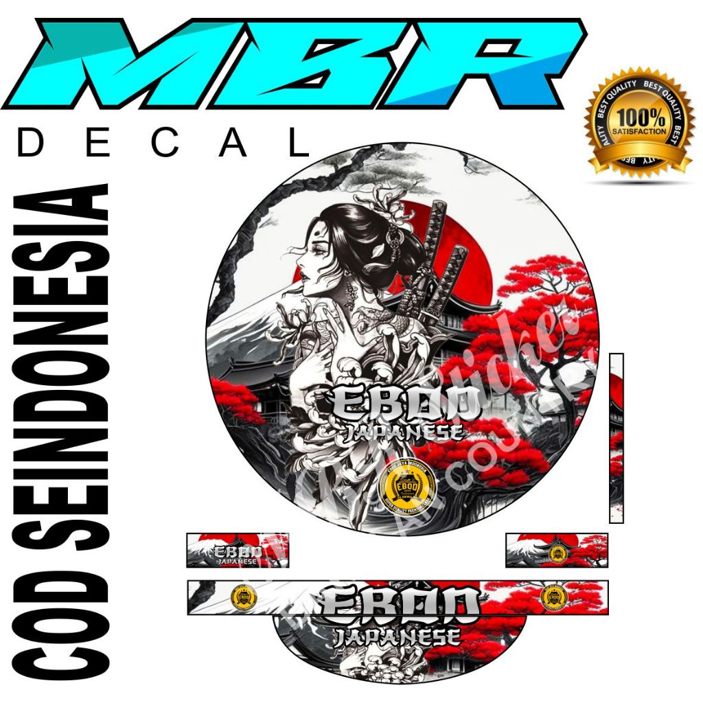STIKER TEBOK MURAI,DECAL TEBOK MURAI EBOD JAPANES REPLIKA,STIKER TEBOK MURAI