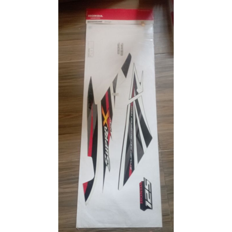 Striping Honda Supra x 125 D 2008 original AHM warna hitam putih full set