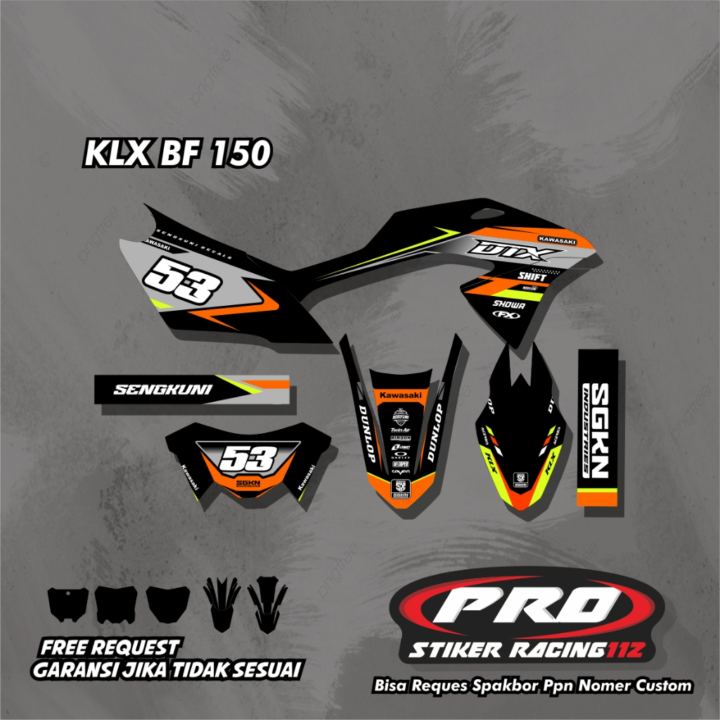Striping Klx Bf 150 Extreme KLX G Hijau  Sticker Motor Kawasaki Variasi Klx Bf Klx Extreme 150 holog