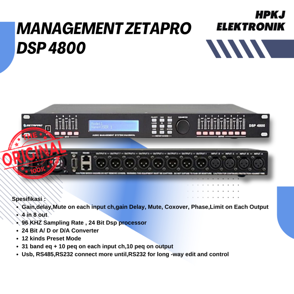 Management Speaker Crossover ZETAPRO DSP4800 4 in 8 out Management Zetapro 4800