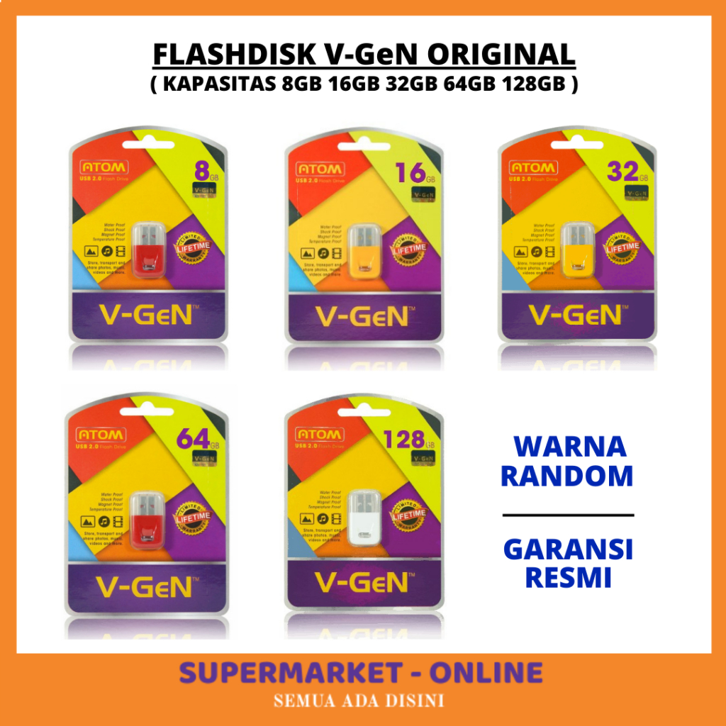 "VGEN" ORIGINAL USB FLASHDISK FLASH DISK FLESDISK 8GB 16GB 32GB 64GB 128GB VGEN RESMI SUPPORT KOMPUT