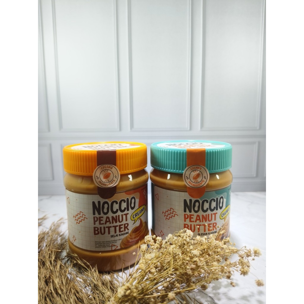 

NOCCIO Peanut Butter Chunky Creamy 340 gr | Selai Kacang Halus Kasar - Chunky