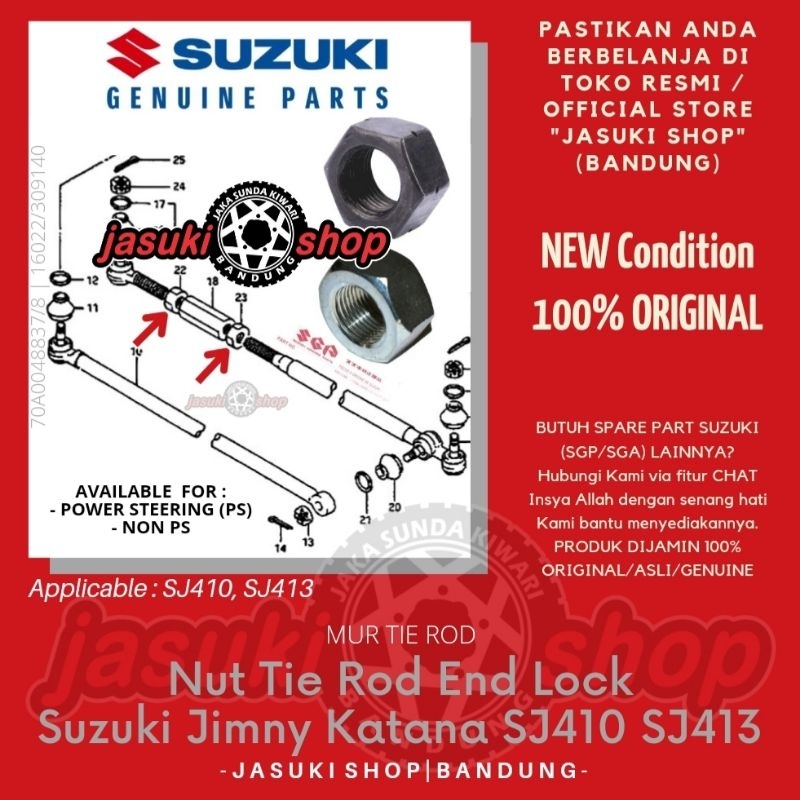 2 Nut Mur Tierod Tie Rod Tirod Suzuki Jimny Katana Samurai Caribian SJ410 SJ413 Asli Ori Original SG