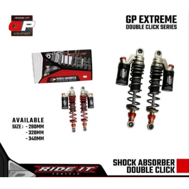 SHOCK RIDE IT GP EXTREME
- Merk : RIDE IT ORIGINAL

- Type : GP EXTREME (DOUBLE KLIK)

- Uk : 280 / 