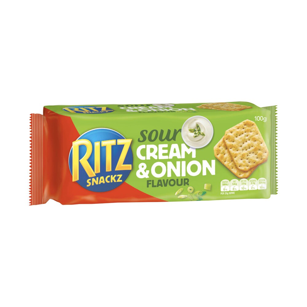 

Ritz Snackz Sour Cream and Onion Crackers | 100g Australia