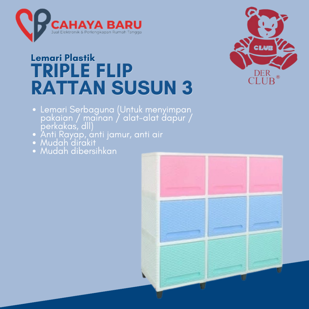 CLUB TRIPLE FLIP RATTAN SUSUN 3