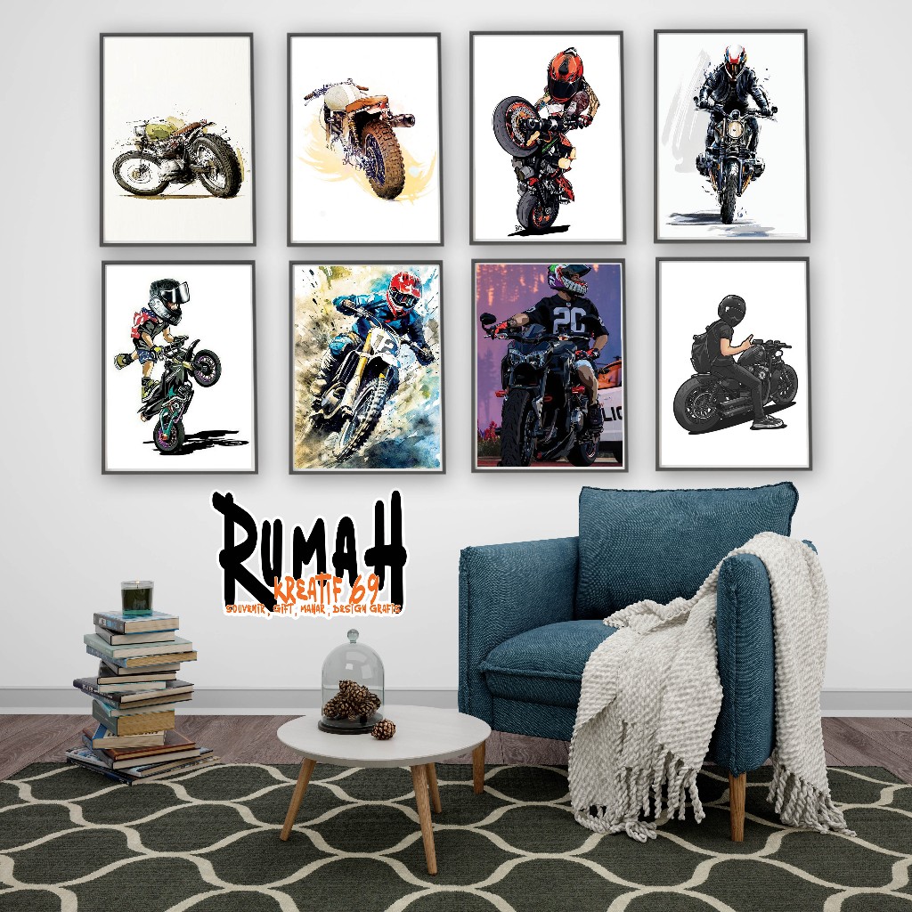 Poster Dinding anak motor keren a4  | Poster Murah (Tebal 9mm)