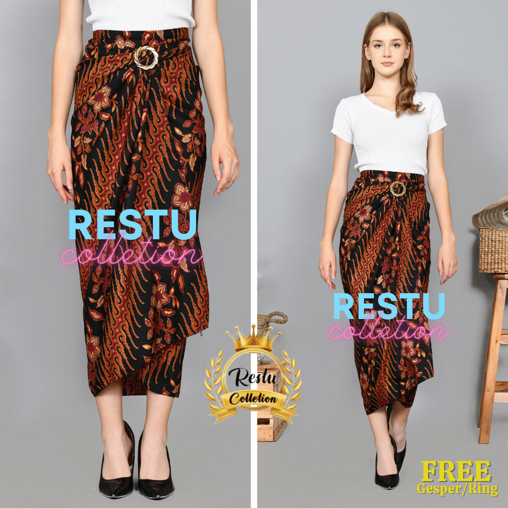 Rok lilit batik / rok lilit batik kain lilit Premium / lilit batik modern / Motif Cerry Maroon