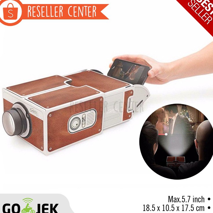 Vkg PROYEKTOR HP Proyektor Smartphone Portabel Cardboard 2  Universal Portable Cardboard Smartphone 