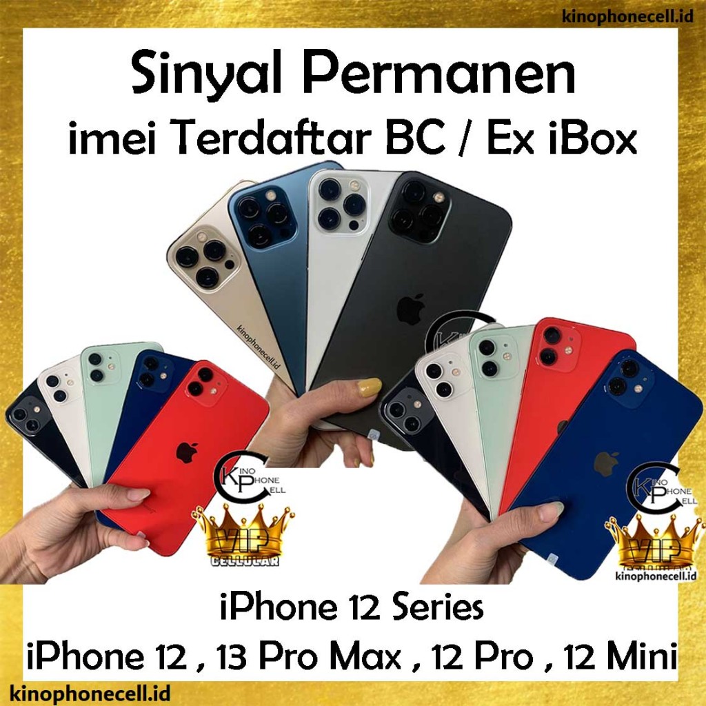 Terdaftar BC iPhone 12 Pro Max - 12 Pro - 12 - 12 Mini IMEI Terdaftar BeaCukai / Ex iBox 64GB 128GB 256GB 512GB Second Bekas Resmi