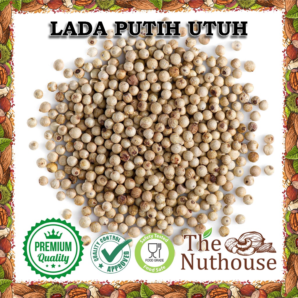 

1kg Whole White Pepper / Biji Lada Putih Utuh / Merica [Premium]