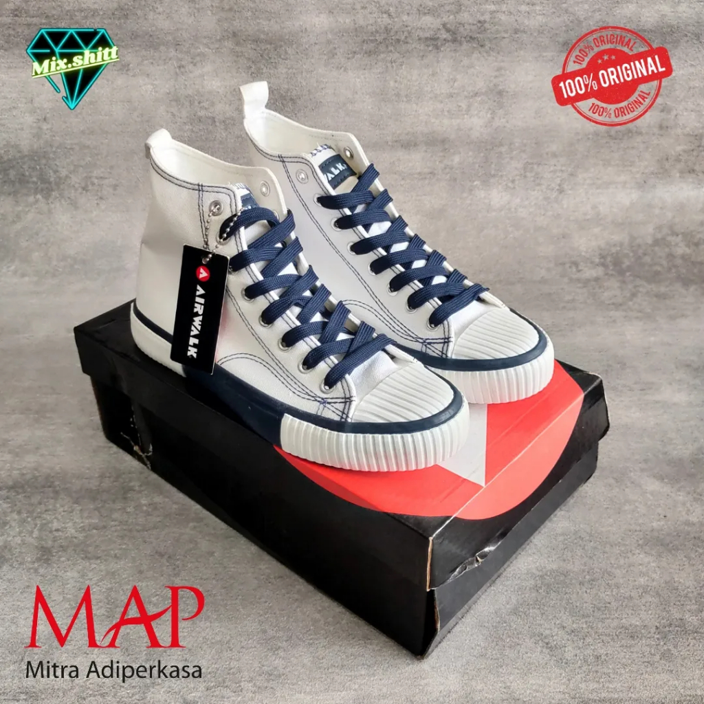 Airwalk Salter Hi White Navy Original Resmi