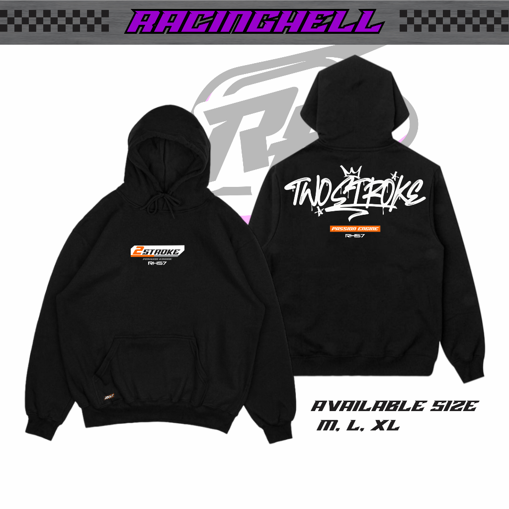 JAKET HODIE MOTOR BALAP RACINGHELL 2 STROKE PREMIUM SERIES PRIA WANITA JUMPER HOODIE DISTRO RACING