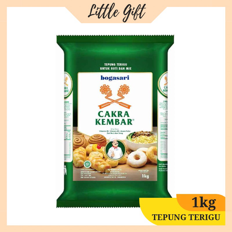

Tepung Terigu Bogasari Cakra Kembar 1kg