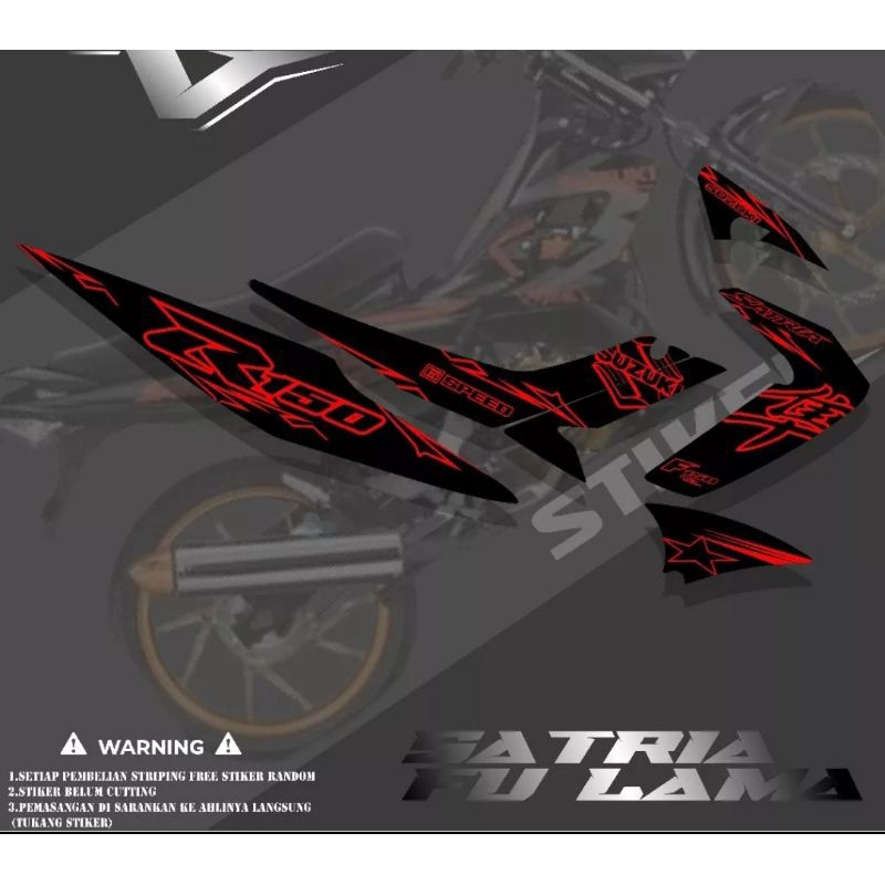 Striping Satria Fu Variasi Stiker Motor Suzuki Satria F Old Barong 2008 - 2012 Lis Body Motor