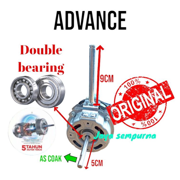 DINAMO KIPAS ANGIN DOUBLE BEARING ADVANCE TDS 18 INCH
