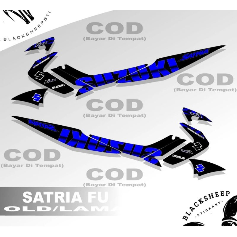 Striping Satria Fu Variasi Stiker Motor Suzuki Satria F Old Barong 2008 - 2012 Lis Body Motor