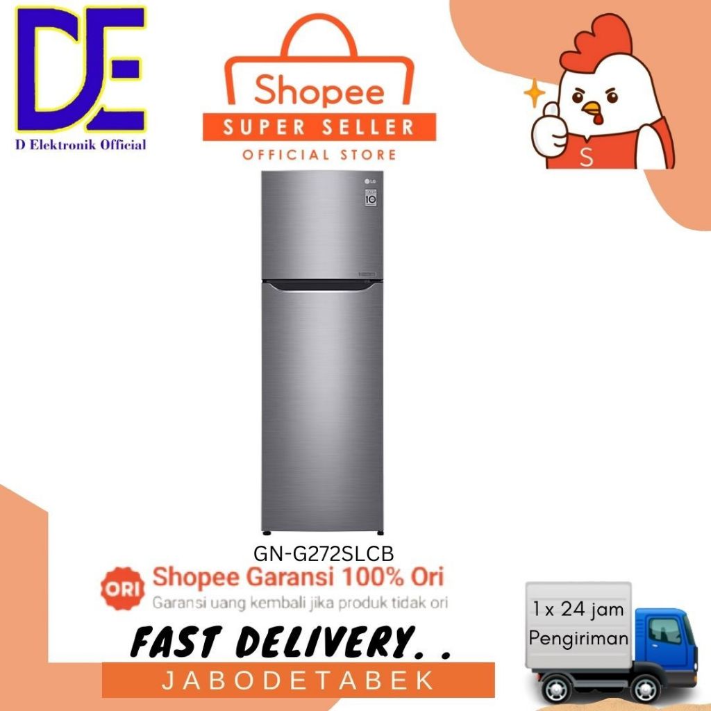 LG GN-G272SLCB 2 Pintu 272 liter door cooling inverter 272SLCB GNG272SLCB silver