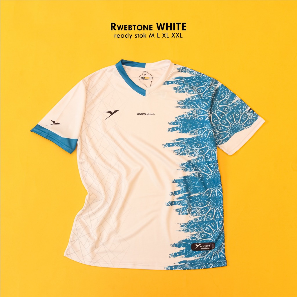 Baju badminton Yoozh R-WEBTONE WHITE jersey badminton kaos olahraga yoozh original