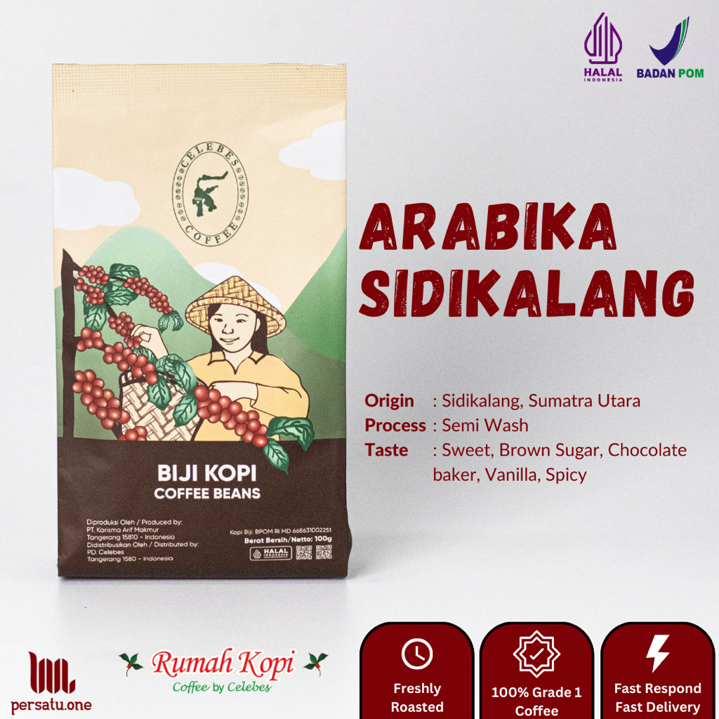 

[CELEBES COFFEE] Kopi Arabika Sidikalang Bubuk/Biji/Espresso