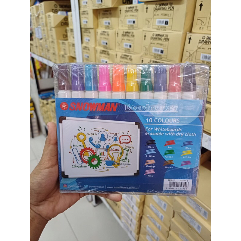 

SPIDOL SNOWMAN WHITE BOARD 10 WARNA BG-12