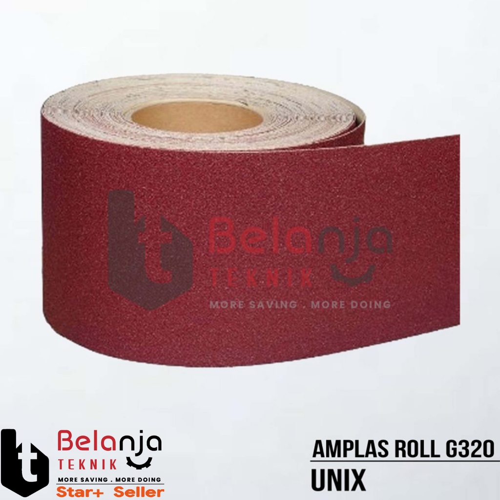 UNIX Amplas Roll Kain Meteran Kayu Besi Grit 320 Amplas Bangunan Kasar
