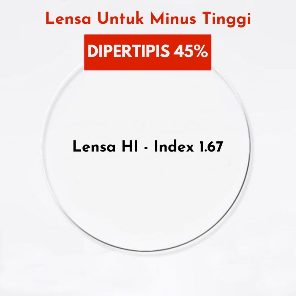 Lensa kacamata Minus Tinggi Hi Index 1.67 | Lensa Tipis | Lensa Dipertipis | kacamata anti radiasi