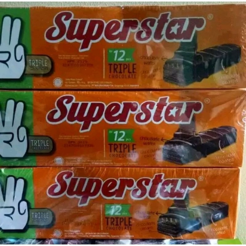 

Super star Triple Chocolate 4 pack / Superstar Snack wafer coklat
