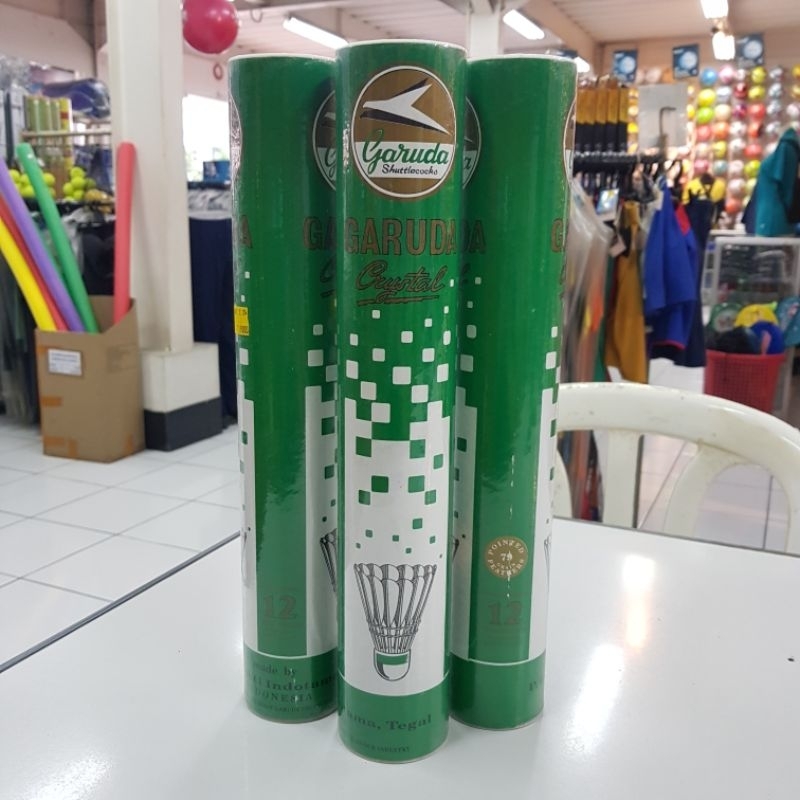Cock Kok Shuttlecock Badminton Bulutangkis Garuda Crystal Hijau isi 12
