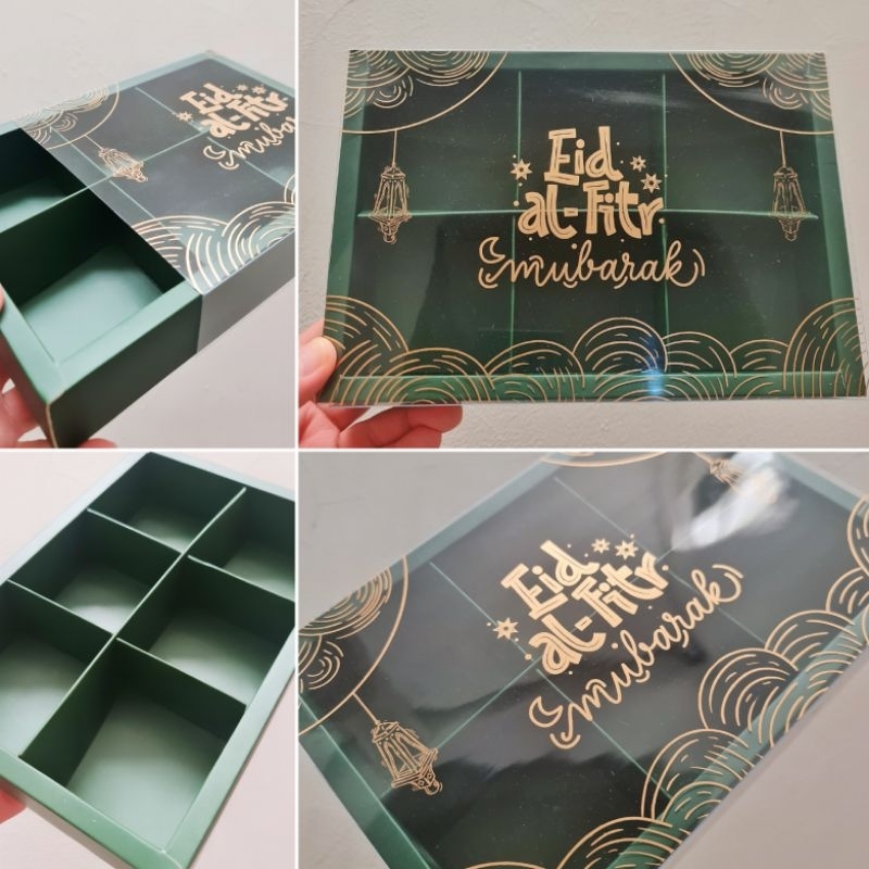 

Dus Mika Idul Fitri Sekat 6 uk. 7.5x7.5 cm " EID AL FITR " HIJAU TUA ( 1 PACK ISI 5 PCS DUS & KARTU UCAPAN )