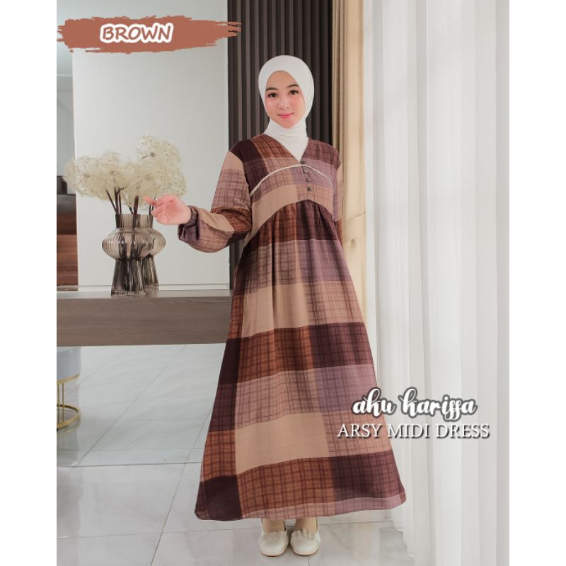 ARSY MIDI DRESS by AKU KARISSA / GAMIS MIDI MOTIF / MIDI DRESS MOTIF / GAMIS MIDI RAYON / GAMIS RAYO