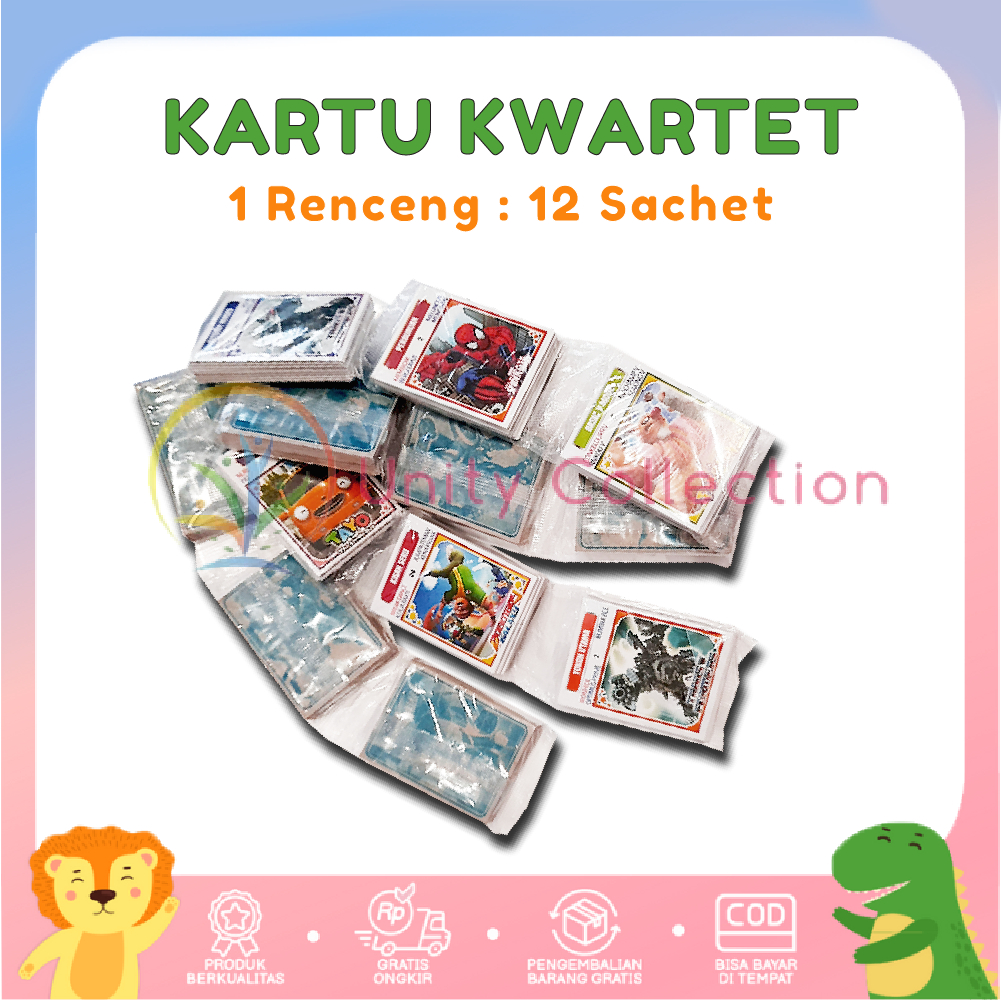 Kwartet 1 Renceng Mainan Anak Jadul Kartu Karakter